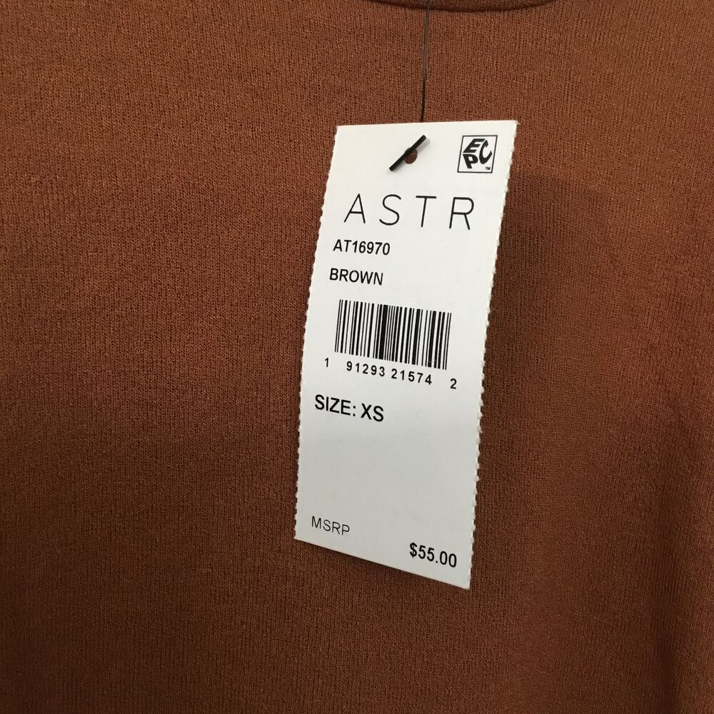 ASTR The Label  Mock Neck Brown Shrug Top Sz XS - Picture 5 of 10